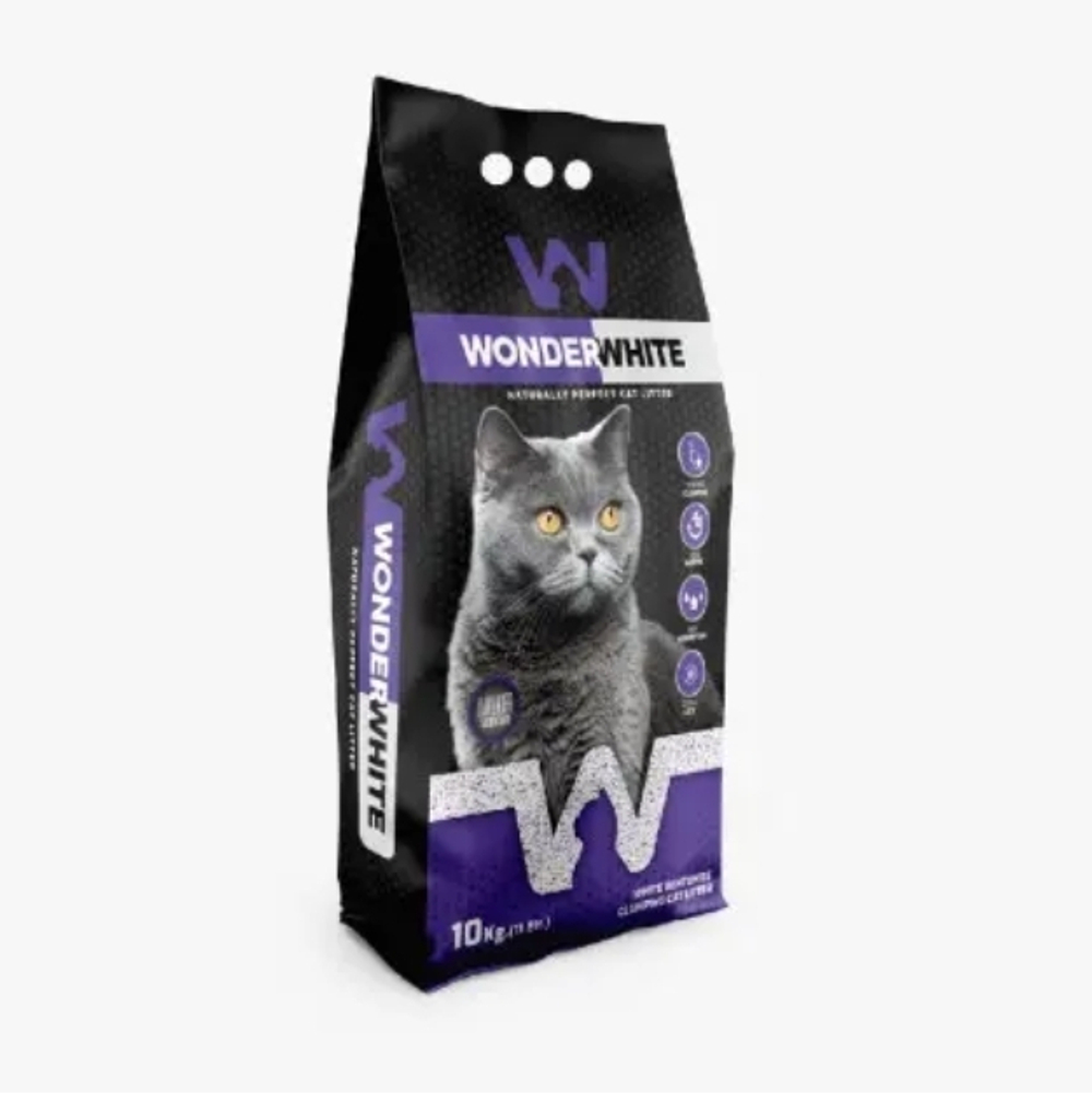 Wonder White Наполнитель комкующийся c ароматом лаванды