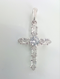 Подвеска Эстерелла, с фианитами, серебро 925 пробы, родированная/Ф