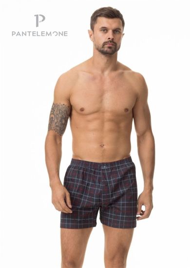 Трусы мужские семейные для больших мужчин Pantelemone PMBB-422, клетка темно-серая