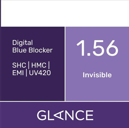 Линза для очков Glance 1.56 Invisible Digital Blue Blocker SHC/HMC/EMI/UV420 (астигматические)