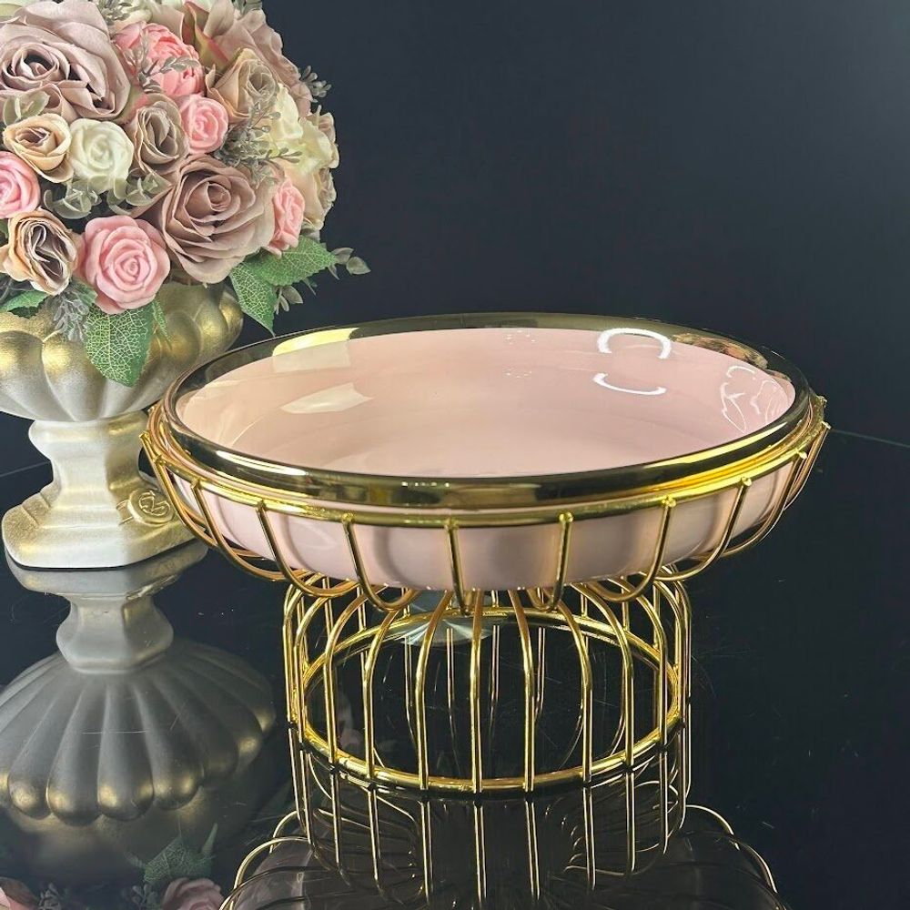 Lenardi 106-251 Блюдо 23х16см MULTICOLOR на подставке в под.уп.(х8)Фарфор