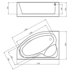 Акриловая ванна Gemy 150х100 G9009 B L с гидромассажем