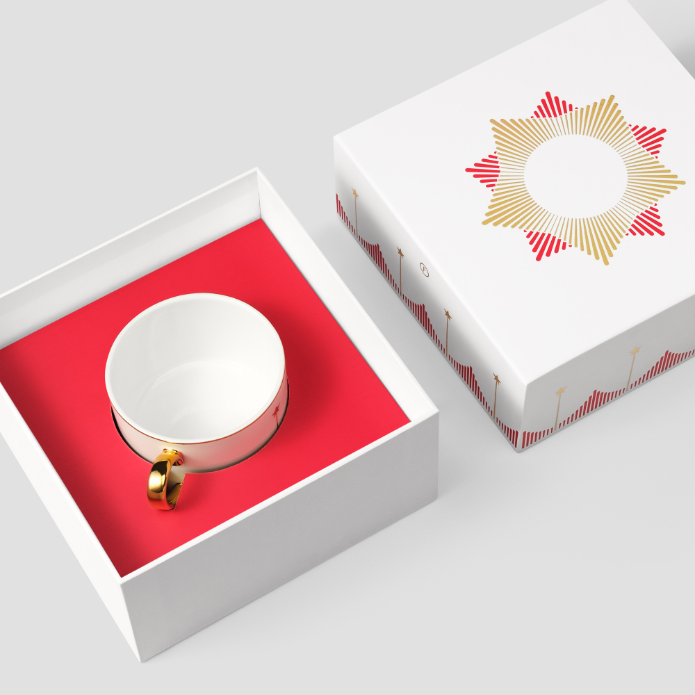 Чайная пара Farforite «Патриотическая» 250 мл в подарочной коробке