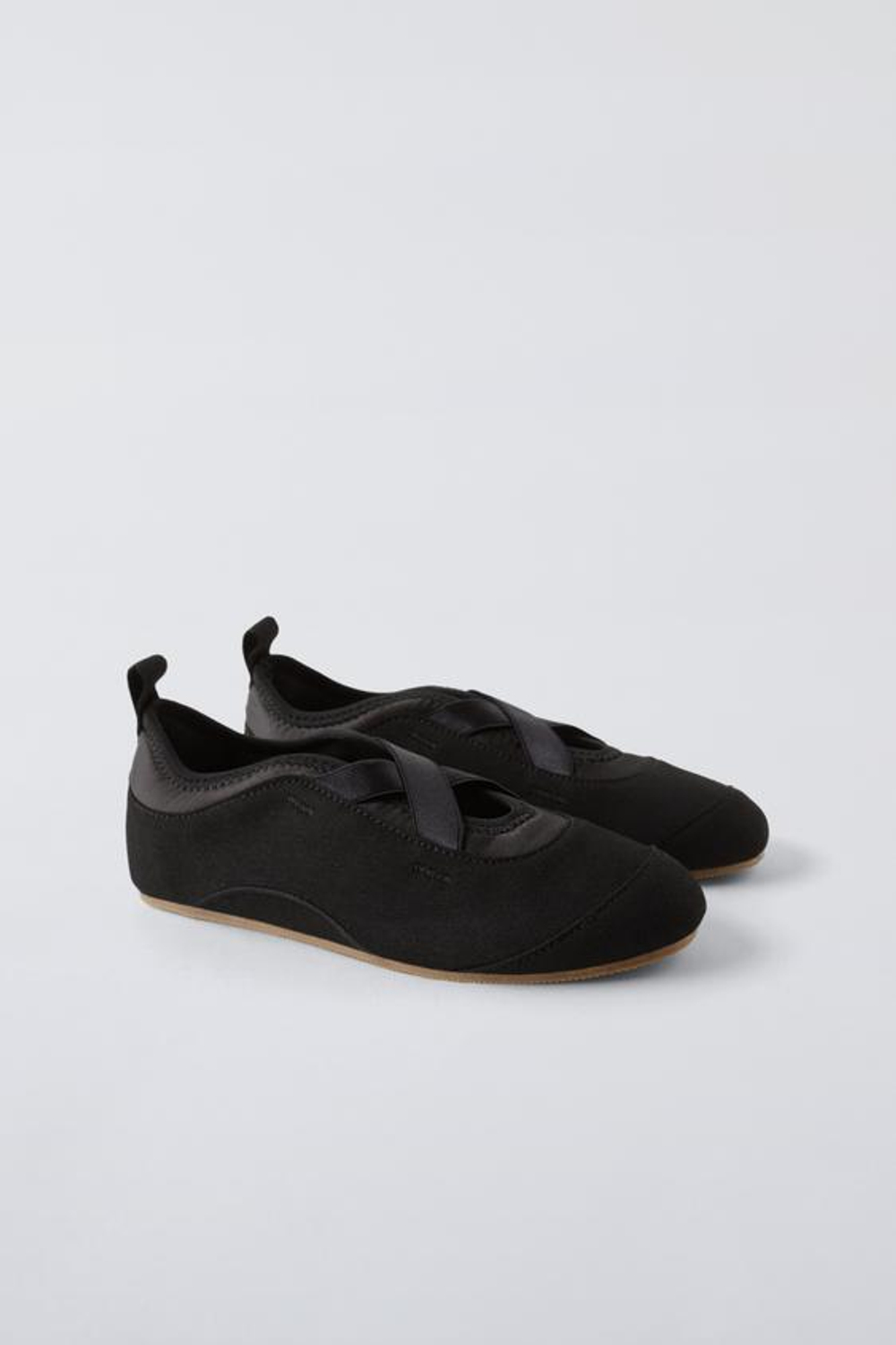 ZARA КРОССОВКИ БАЛЕТКИ, ЧЕРНЫЙ