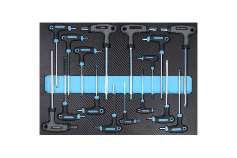 Тележка инструментальная AutoMeister 7 ящиков (RAL5015/RAL7040) с набором инструмента 218 предметов 79481