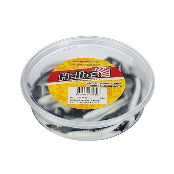 Виброхвост несъедоб. Catcher 2,75&#39;/7 см Black &amp; White 30шт. (HS-1-023-N-30) Helios