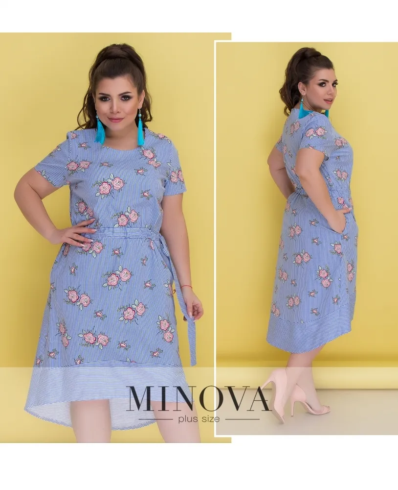 Платье 296-голубой Minova