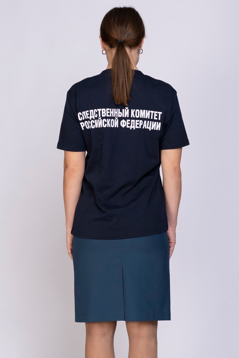Футболка женская СК  (термопечать, темно-синий)