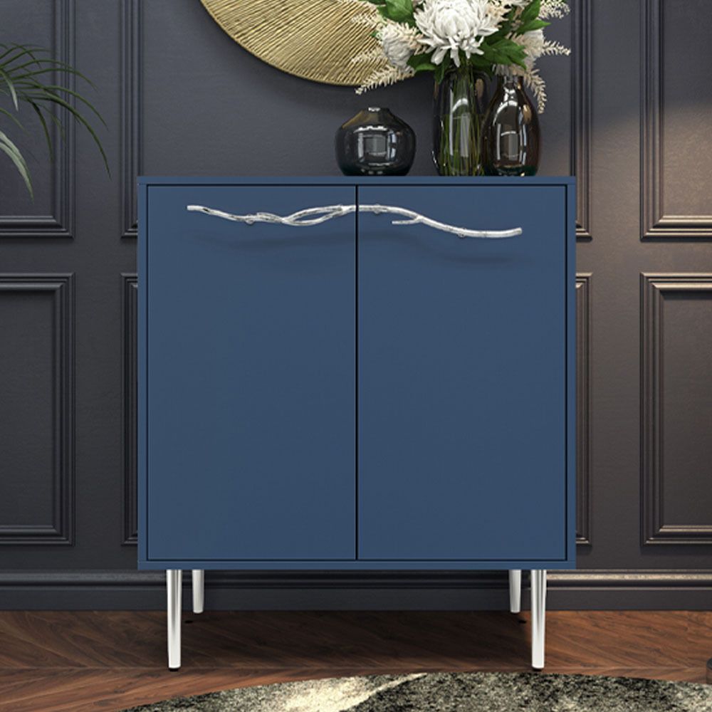 Комод Арт Колор matte Стайл Сильвер с 2 полками Королевский синий матовый