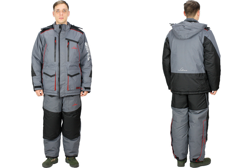 Костюм зимний SIBERIA ЗИМА ТК.BREATHABLE ЦВ.СЕРЫЙ/ЧЕРНЫЙ