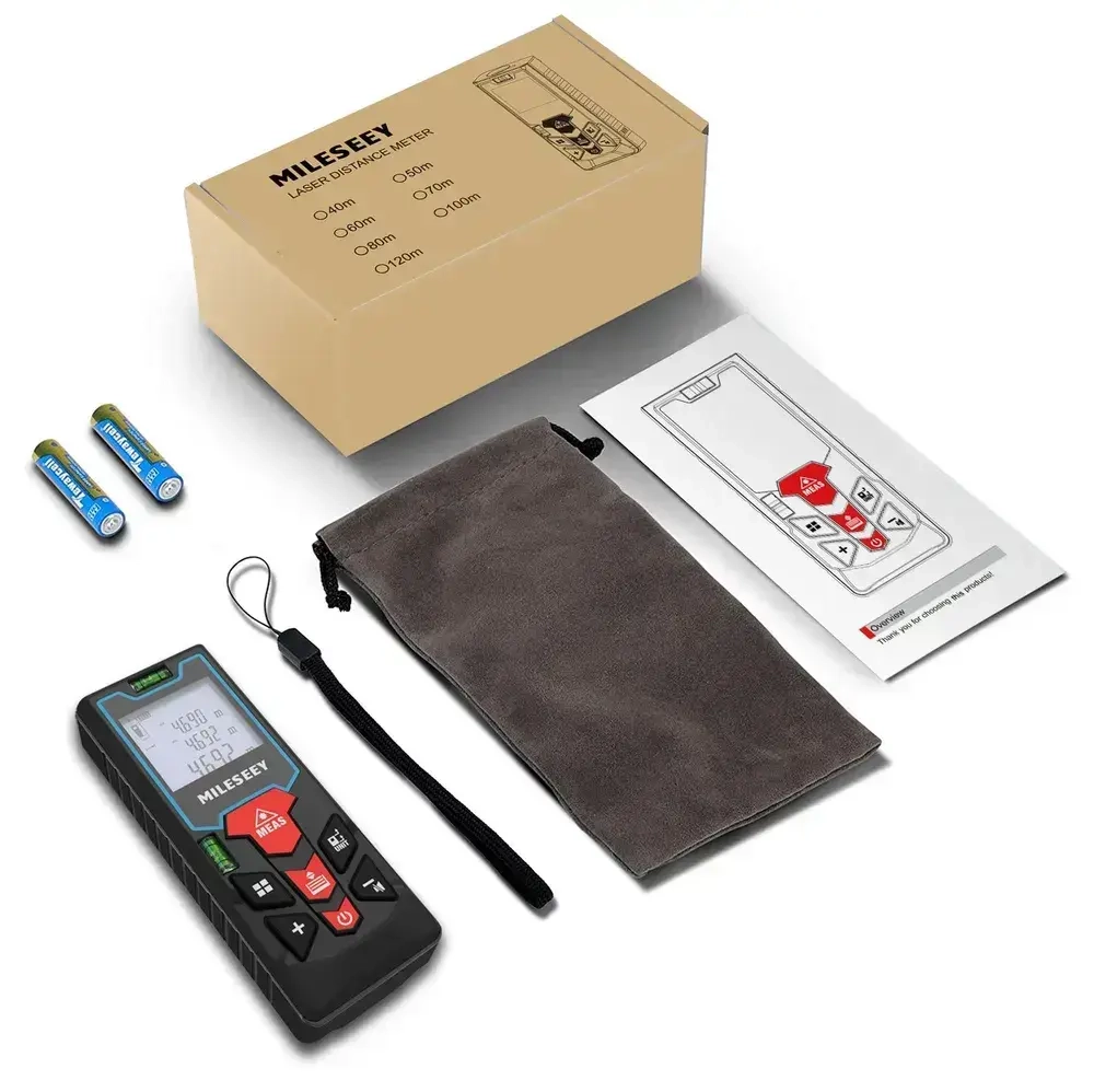 MiLESEEY S2H-40м Лазерный Дальномер / Лазерная Рулетка, Высокая Точность 1,5 мм, Многофункциональный Измеритель для Строительства и Быта