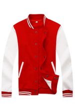 Бомбер красный с белым фото грудь