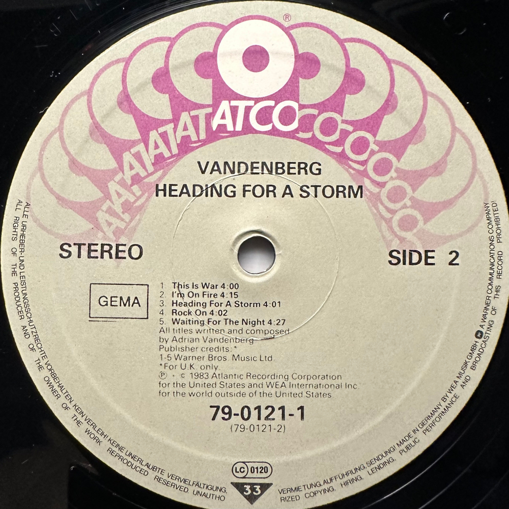 Vandenberg ‎– Heading For A Storm (Германия 1983г.)