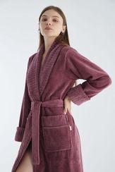 Халат женский махровый 4195 сухая роза NUSA Турция
