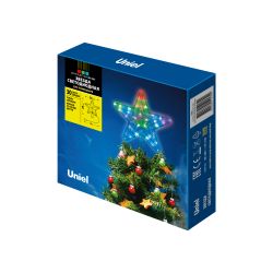 ULD-H2222-030-DTA MULTI STAR-1 Украшение светодиодное для ёлки Звезда-1. 22 см. 30 светодиодов. Разноцветный свет. Прозрачный провод. TM Uniel.