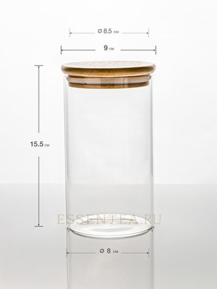 Банка стеклянная с бамбуковой крышкой 700 мл
