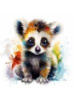 Картина по номерам 20х20см. "Малыши-животные. Красочный лемур" 16цв. коробка (арт.Х-6304)
