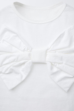 ZARA ФУТБОЛКА С БАНТОМ ИЗ ПОПЛИНА, БЕЛЫЙ