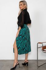 Юбка с разрезом (черный/зеленый) Юб11-20/6 Nikol