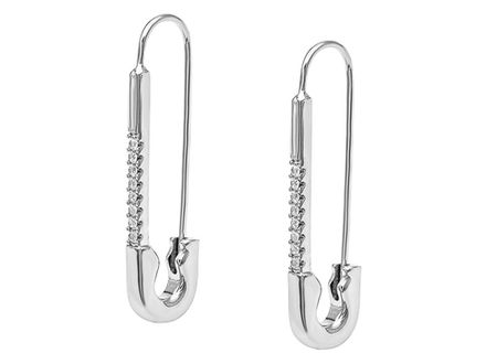 Серьги "Булавки" 33,5мм, со стразами