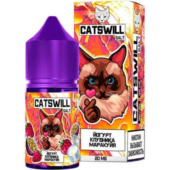 Жидкость CATSWILL Salt 2% STRONG 30 ml - Йогурт Клубника Маракуйя