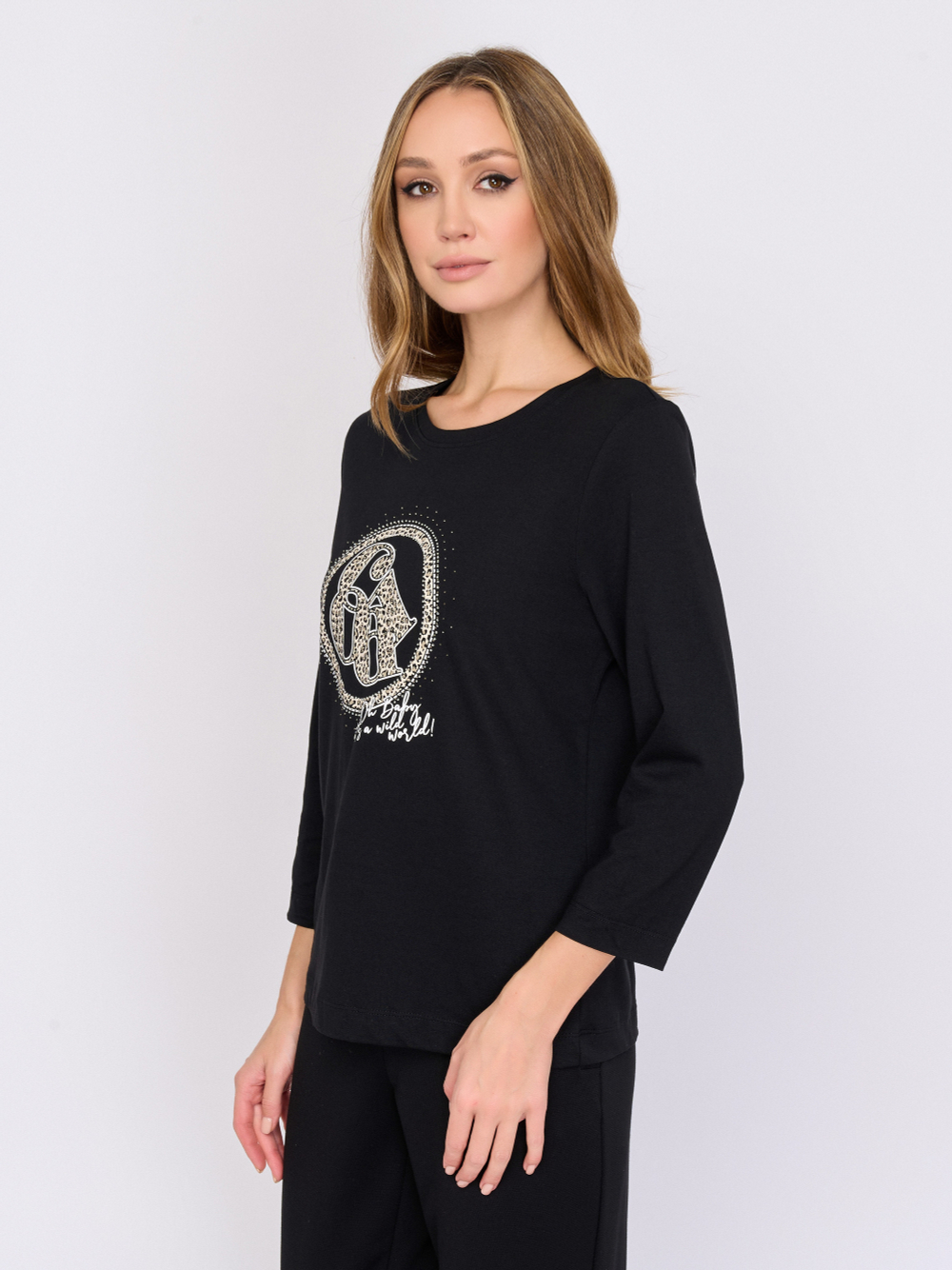 Лонгслив из хлопка и модала