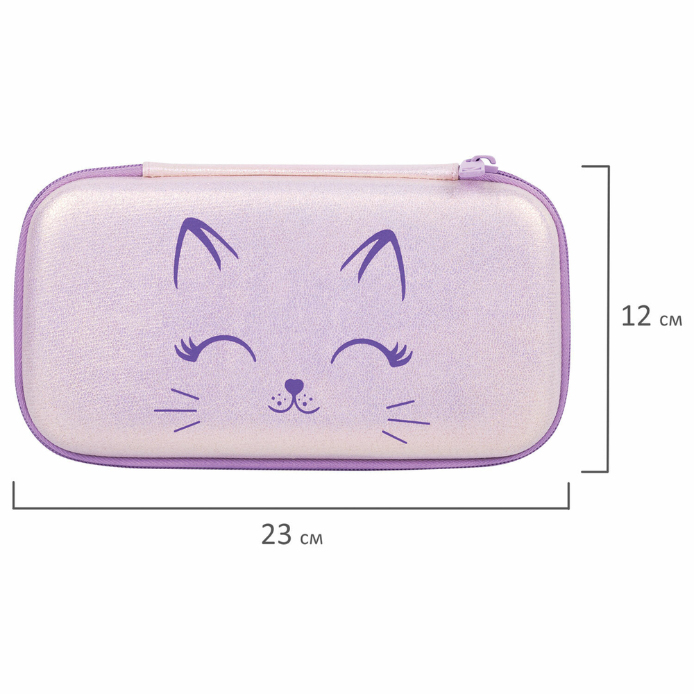 Пенал BRAUBERG SHINY, 1 отделение, 1 откидная планка, EVA, 22х13х4 см, "Cheerful", 271554