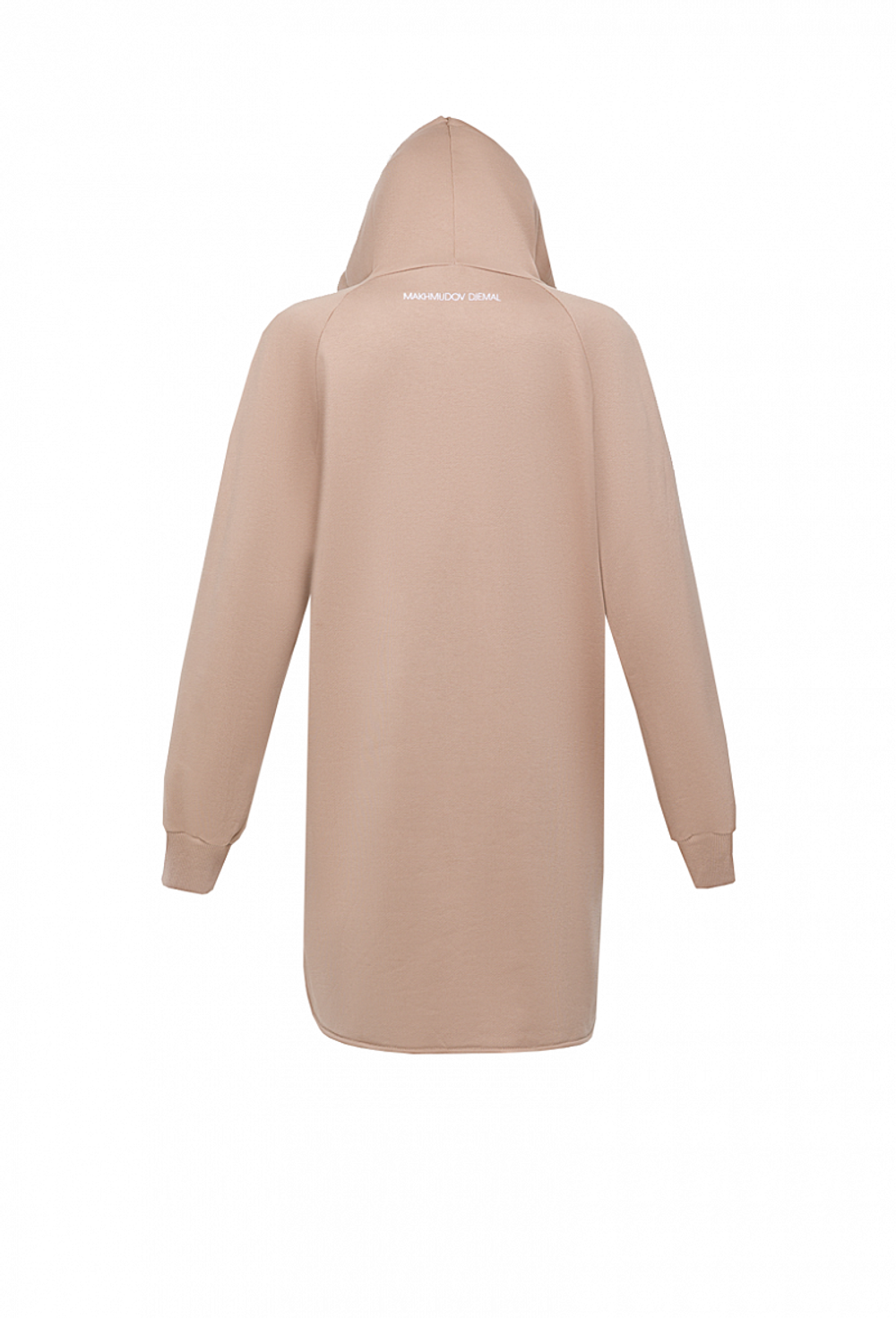 Спортивное платье (удлиненное худи) на молнии с капюшоном с карманом,сбоку по низу вшиты молнии.