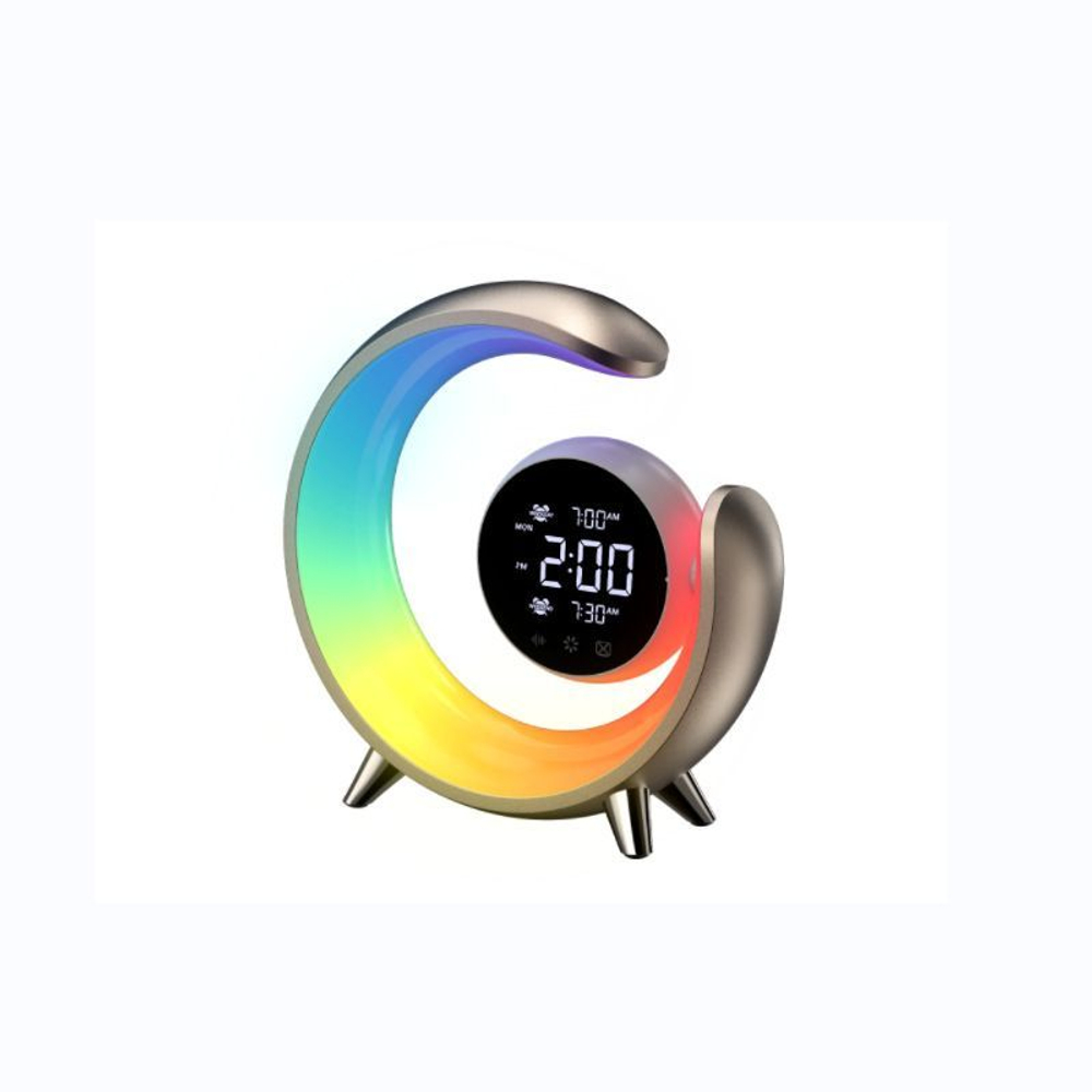 RGB светильник ночник настольный, умная колонка , стильные часы, будильник