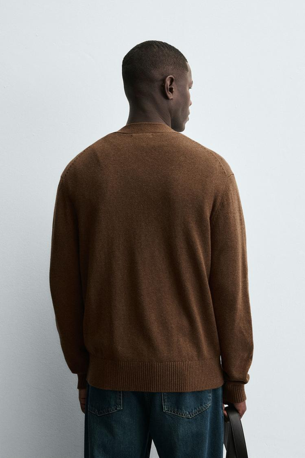 ZARA КАРДИГАН ИЗ ХЛОПКА И КАШЕМИРА, КАРАМЕЛЬНЫЙ