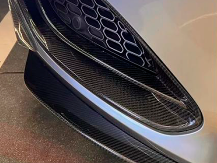 Карбоновая губа переднего бампера в заводском стиле для Jaguar F-Type 2013-2020 Ягуар