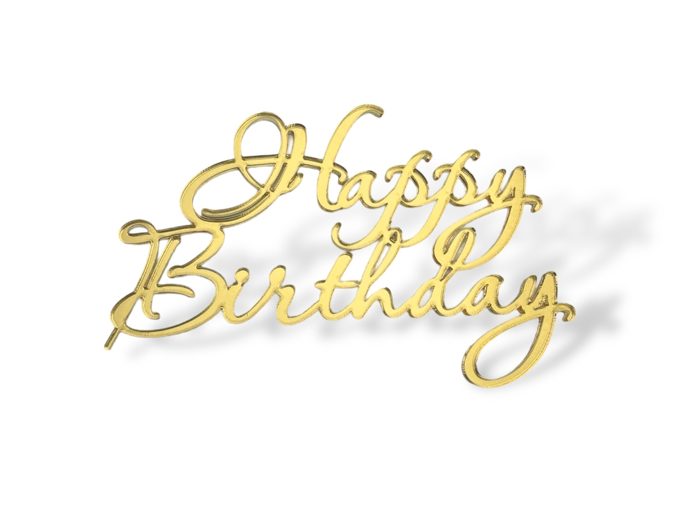 Топпер на торец "Happy Birthday" №5  10см, акрил  2мм