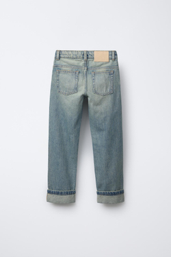 ZARA ДЖИНСЫ ПРЯМОГО КРОЯ, СИНИЙ/ЗЕЛЕНЫЙ