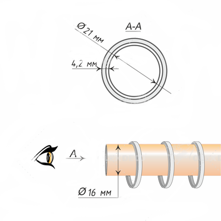 Кольцо плоское бесшумное для труб d 16 мм, цвет золото глянец