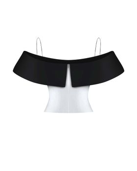 Блуза-топ удлиненная из шелка с открытыми плечами