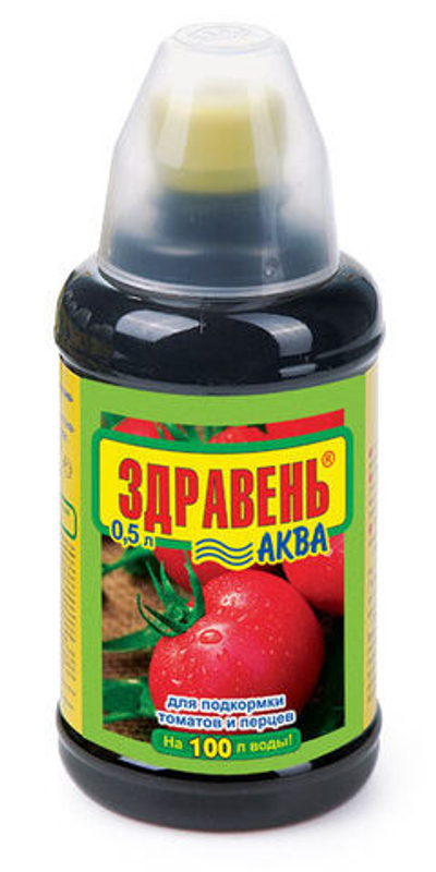 Здравень АКВА для ТОМАТОВ и ПЕРЦЕВ удобрение комплексное органоминеральное с мерным стаканом 500 мл,