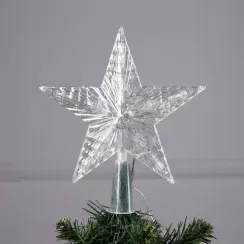 Светодиодная макушка Звезда золотая 16 см., 10 LED, батарейки ААх2, Luazon Lighting (9424091)