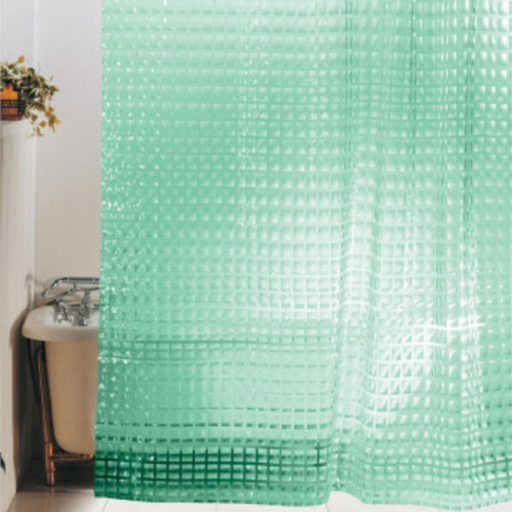 Штора для ванной комнаты ZALEL рисунок 3D 180*180 PVA YC-154 зеленая
