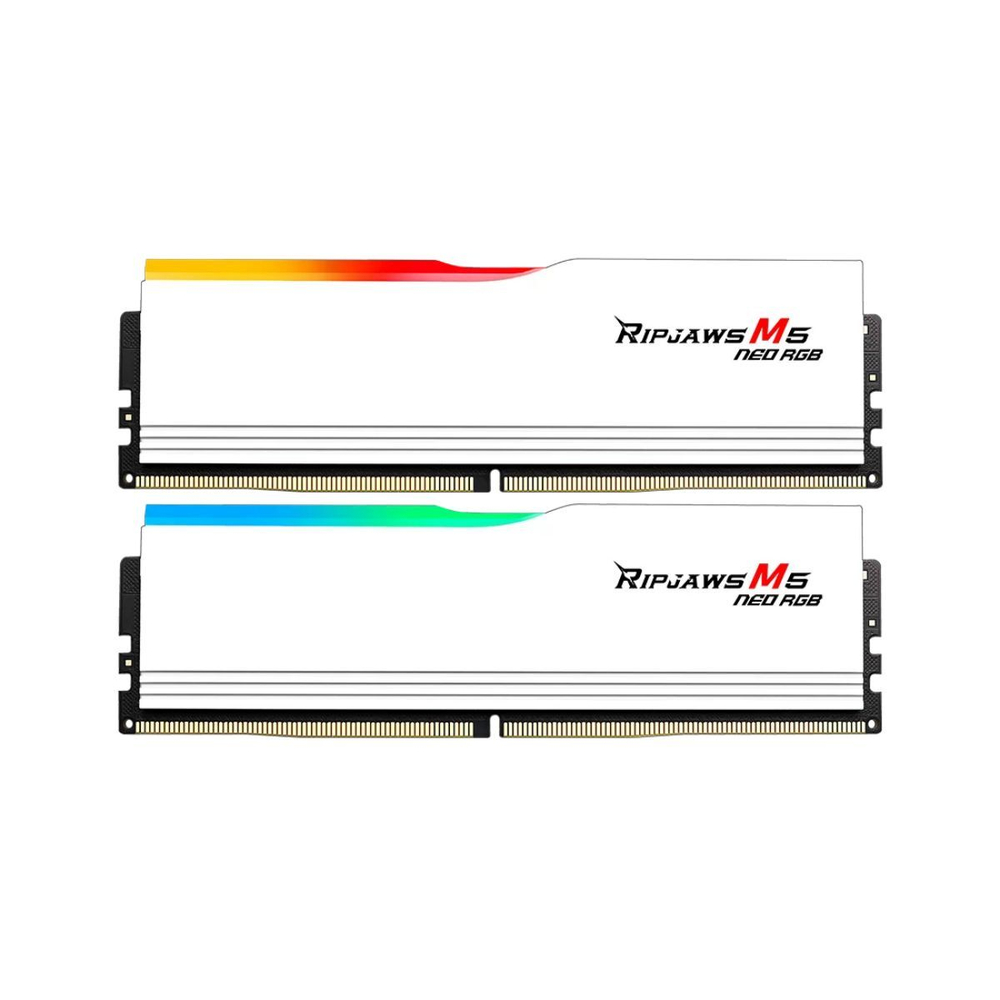 Оперативная память G.SKILL RIPJAWS M5 NEO RGB 32GB 6000МГц DDR5 CL30 DIMM (Kit of 2x16GB) 1.35V EXPO, White