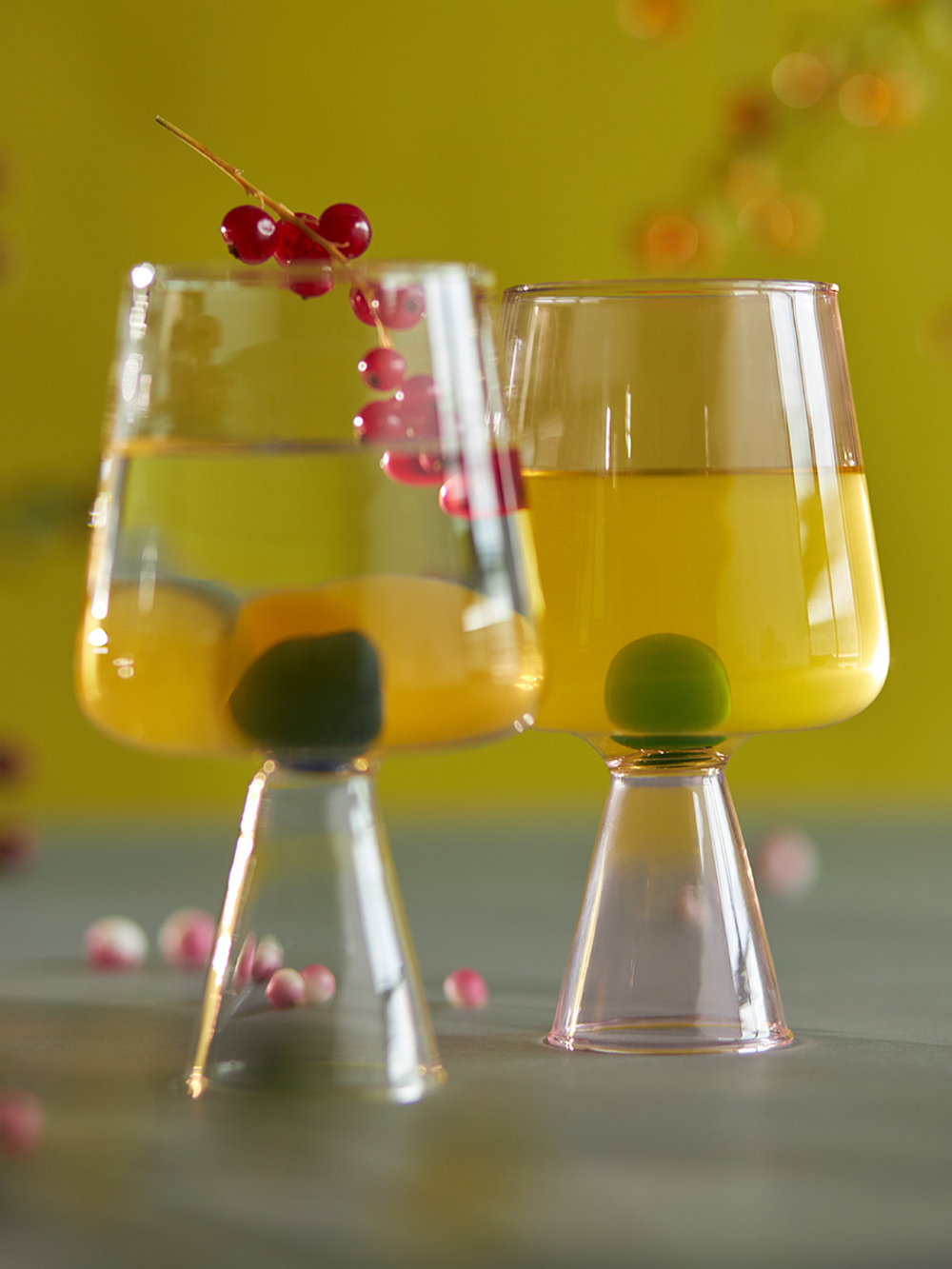 Набор бокалов для вина orb, 400 мл, розовый/зеленый, 2 шт.