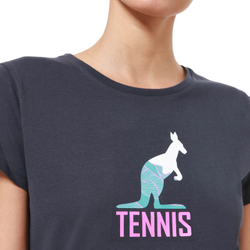 Женская футболка теннисная Australian Graphic Play T-Shirt - blue navy