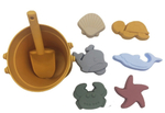 Игровой набор для песочницы силиконовый "Ведерко+формочки животные" 8 предметов