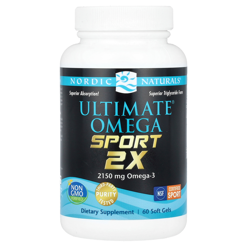 Nordic Naturals, Ultimate Omega Sport 2x, 2150 мг, 60 капсул (1075 мг в 1 капсуле)