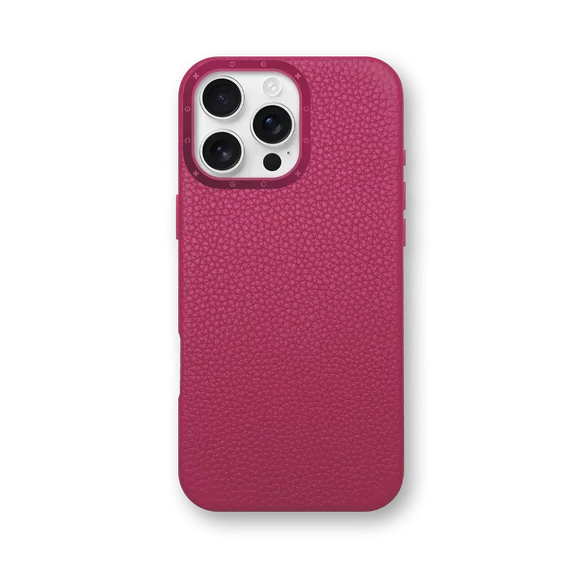 Чехол для iPhone 16 - Зернистая кожа - розовый
