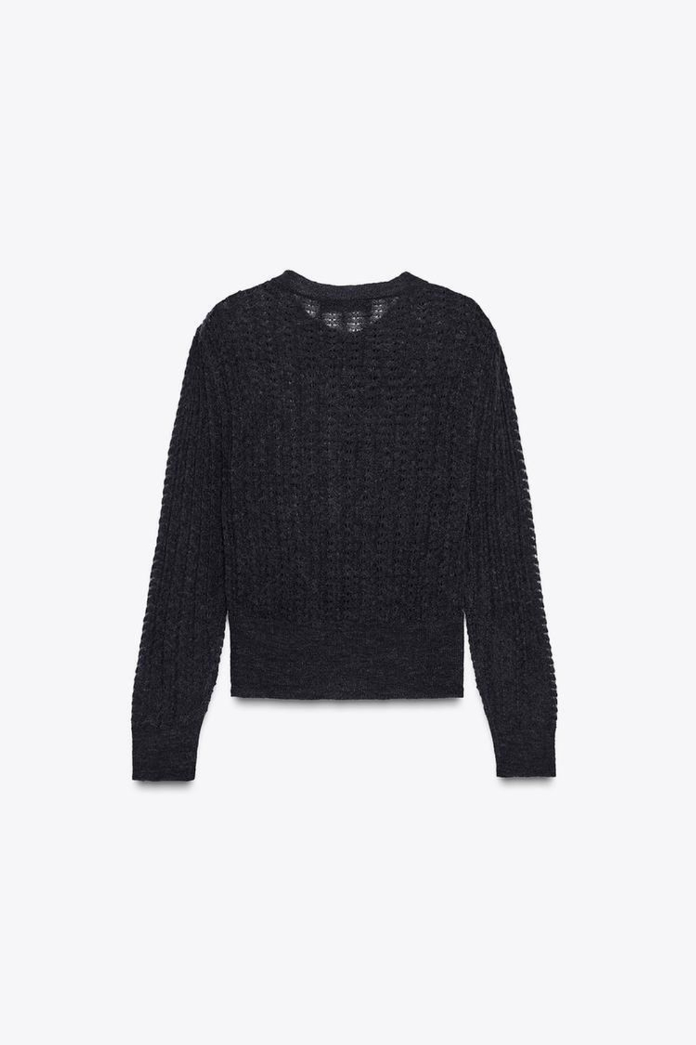 ZARA КАРДИГАН ИЗ ШЕРСТИ И АЛЬПАКИ В ТЕХНИКЕ «ПОИНТЕЛЛЬ», МОРСКОЙ СИНИЙ