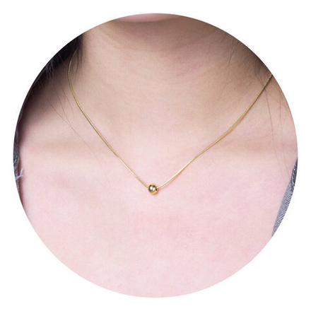 Цепочка женская тонкая на шею с подвеской, золото