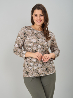 Лонгслив ЛНв-306/бежевый-листья