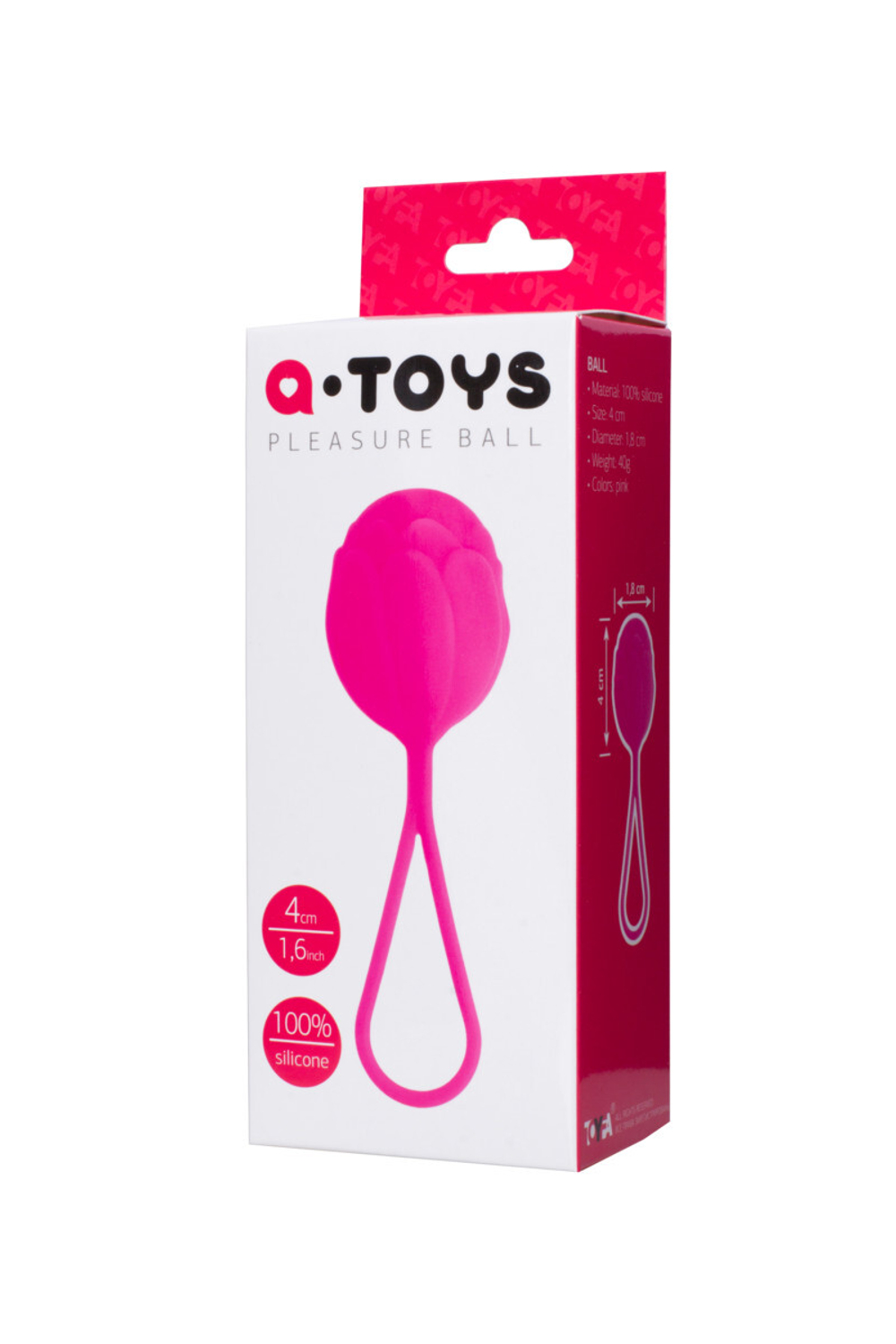 Вагинальные шарики TOYFA  A-Toys Rosi, силикон, розовый, 10,5 см