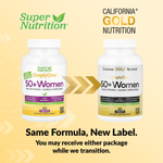 California Gold Nutrition, SimplyOne®, мультивитамины и суперкомплексы для женщин старше 50 лет, с витаминами A и C, минералами и растительными компонентами, без железа, 90 таблеток