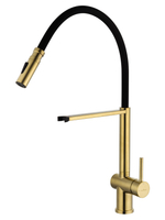 Смеситель для кухни с гибким изливом WONZON & WOGHAND, Брашированное золото (WW-88438003-BG)